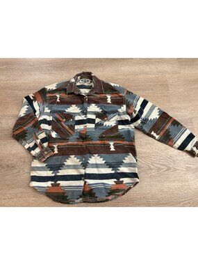 Vintage Button Front Women’s Top Ride Brand Aztec Print